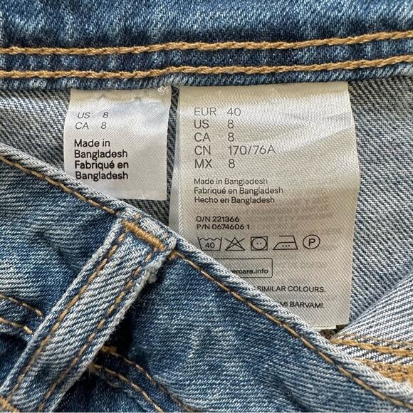 Divided Jean Skirt Cotton Denim Silver Button Front A-Line Jean Skirt Size 8 NEW - Picture 11 of 12